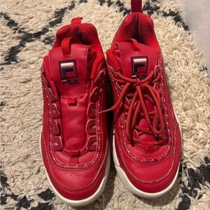 Fila Bold Red Athletic Shoes